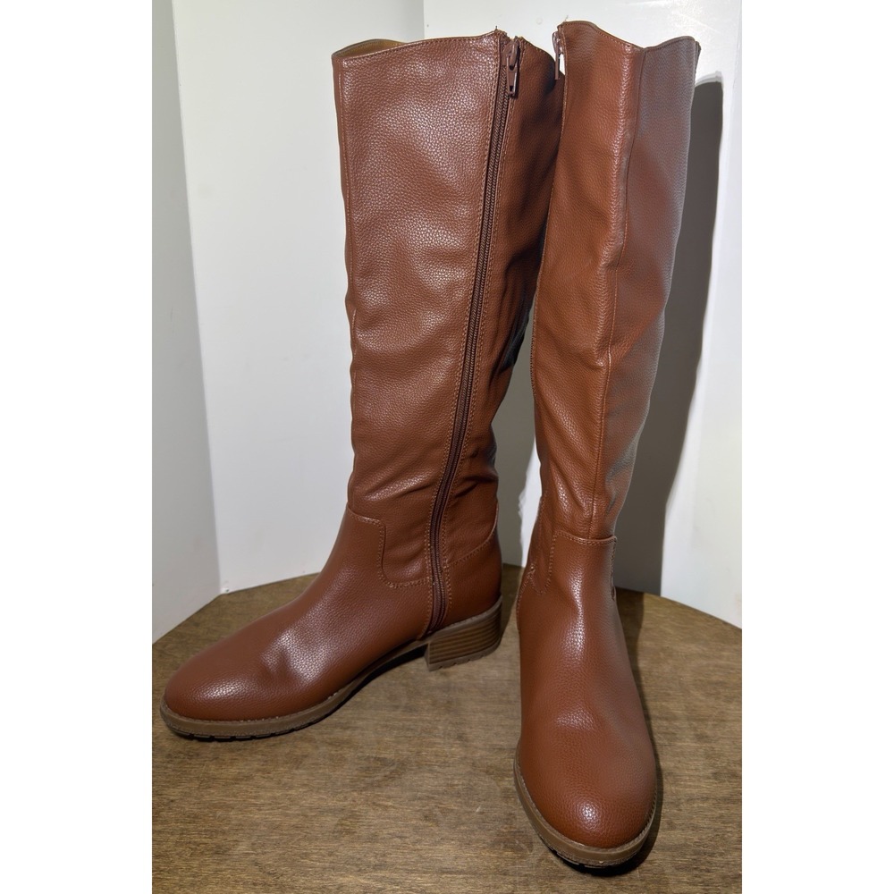 Women's Style & Co. Graciee - Size 7 1/2M - Knee-High Tall Riding Boots - Brown